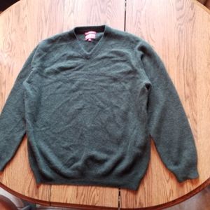 Rochester 100% Cashmere olive green V-Neck Sweater XL TALL